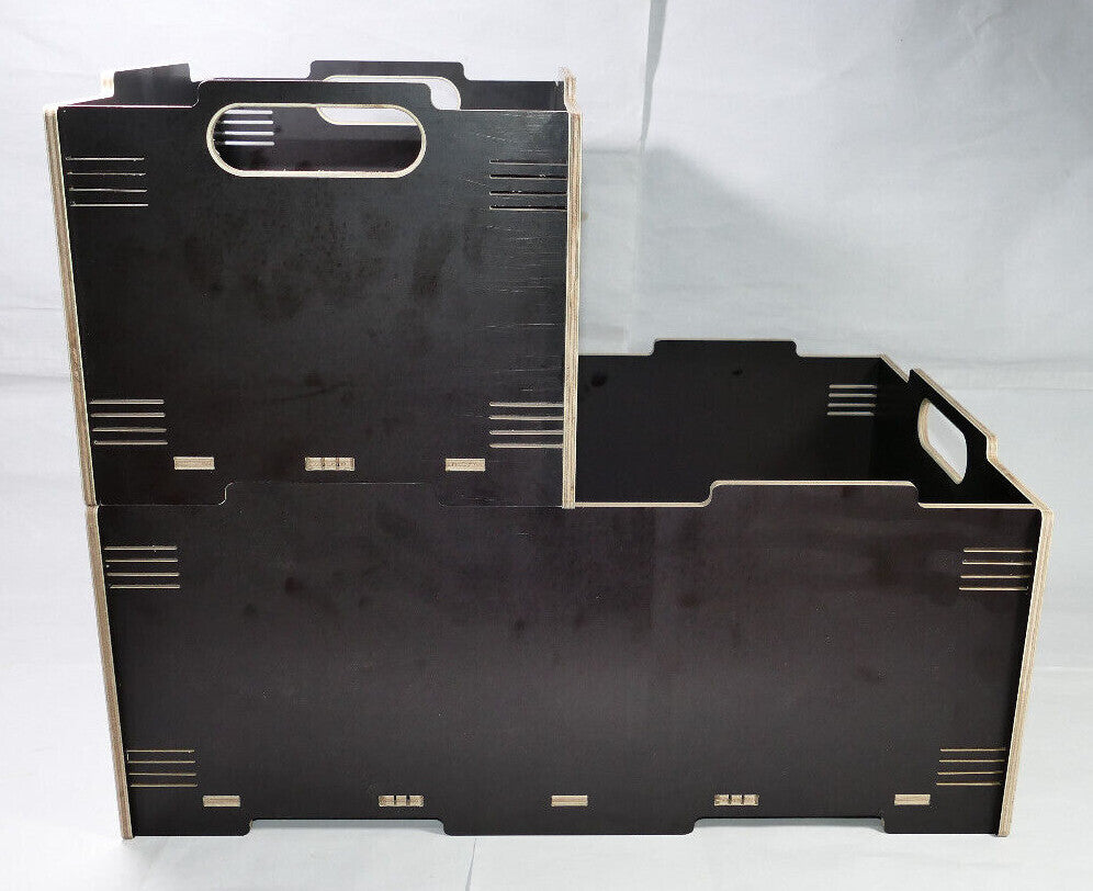 Holz Kiste schwarz/braun Stapelbox Aufbewahrungsbox Lagerbox