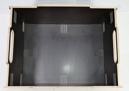 Holz Kiste schwarz/braun Stapelbox Aufbewahrungsbox Lagerbox