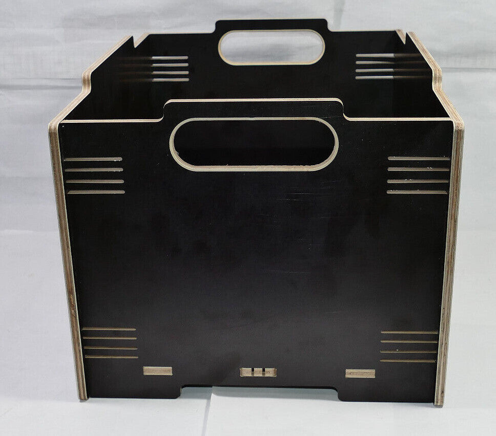 Holz Kiste schwarz/braun Stapelbox Aufbewahrungsbox Lagerbox