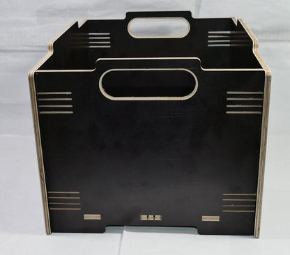 Holz Kiste schwarz/braun Stapelbox Aufbewahrungsbox Lagerbox