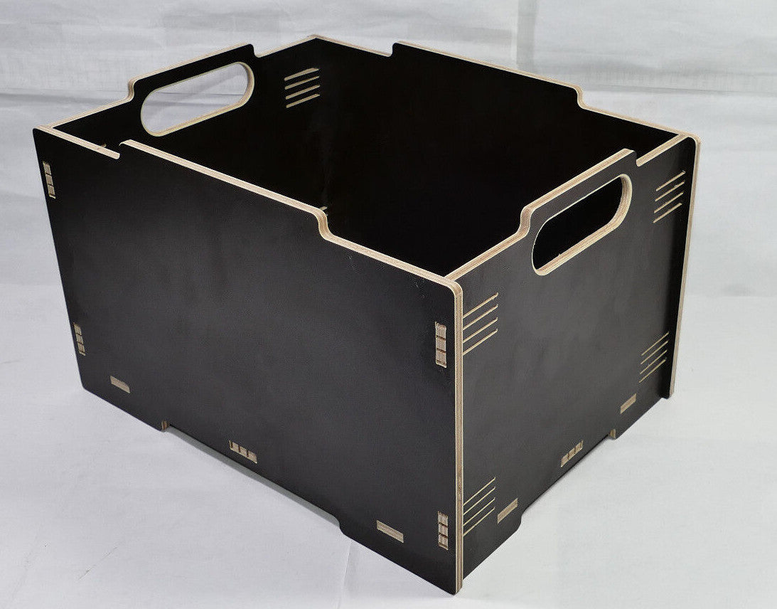 Holz Kiste schwarz/braun Stapelbox Aufbewahrungsbox Lagerbox