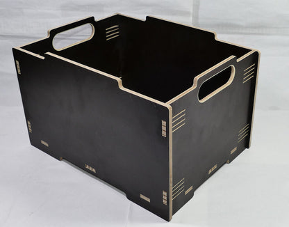 Holz Kiste schwarz/braun Stapelbox Aufbewahrungsbox Lagerbox