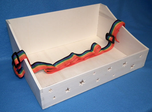 Holz Bauchladen hell mit Sternchen