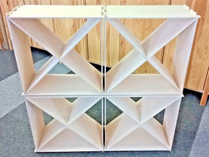 Weinregal 50 cm x 50 cm mit X stapelbar stabiles Multiplex Holz naturbelassen