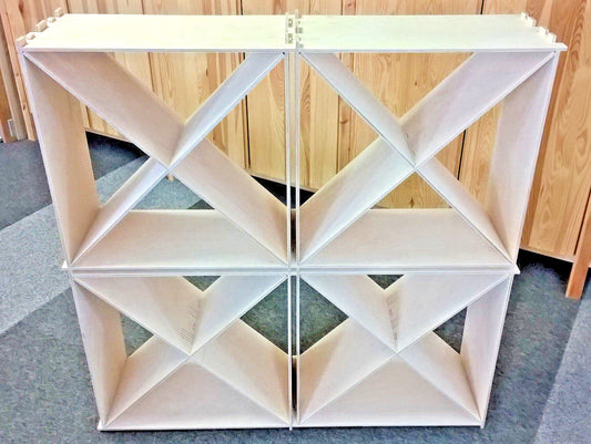 Weinregal 50 cm x 50 cm mit X stapelbar stabiles Multiplex Holz naturbelassen