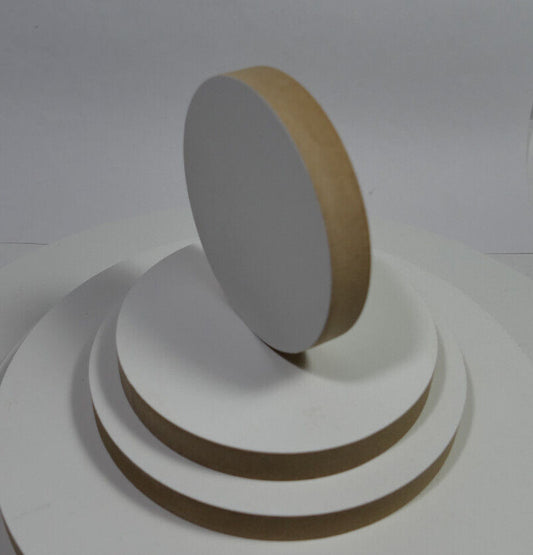 Holzscheiben rund Kreisscheibe MDF beidseitig weiß 12 mm stark